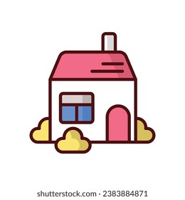 Icono de inicio aislar ilustración de material vectorial de fondo blanco