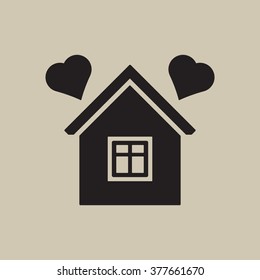  home   icon,  isolated. Flat  design.