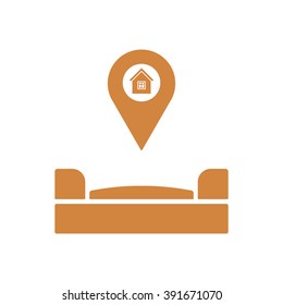  home  icon,  isolated. Flat  design.