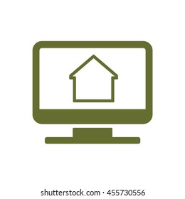 Home    icon,  isolated. Flat  design.