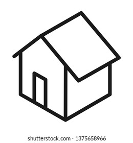 Home icon. Isometric line. Vector. Isolate on white background.