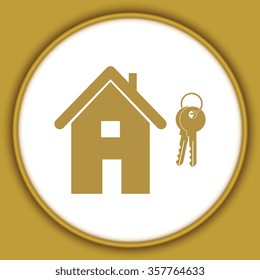 Home icon with Key icon