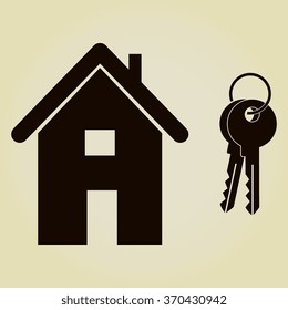 Home icon with Key icon