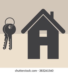 Home icon with Key icon
