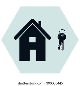 Home icon with Key icon