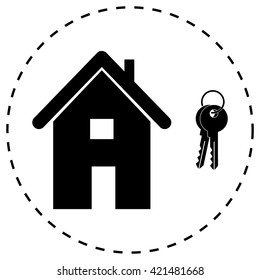 Home icon with Key icon