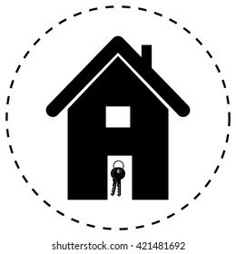 Home icon with Key icon