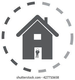 Home icon with Key icon