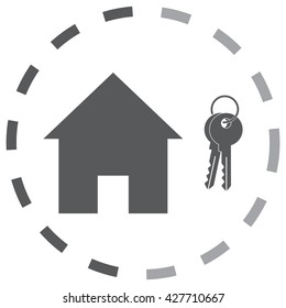 Home icon with Key icon