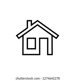 Home Icon in Line Art Style. UI Web Vector. House Illustration. Property Sign. 
Residence Symbol. Residencial Signage. 