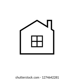 Home Icon in Line Art Style. UI Web Vector. House Illustration. Property Sign. 
Residence Symbol. Residencial Signage. 