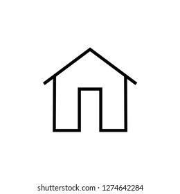 Home Icon in Line Art Style. UI Web Vector. House Illustration. Property Sign. 
Residence Symbol. Residencial Signage. 