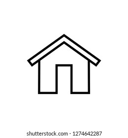 Home Icon in Line Art Style. UI Web Vector. House Illustration. Property Sign. 
Residence Symbol. Residencial Signage. 