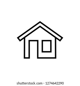 Home Icon in Line Art Style. UI Web Vector. House Illustration. Property Sign. 
Residence Symbol. Residencial Signage. 