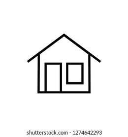 Home Icon in Line Art Style. UI Web Vector. House Illustration. Property Sign. 
Residence Symbol. Residencial Signage. 