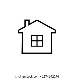 Home Icon in Line Art Style. UI Web Vector. House Illustration. Property Sign. 
Residence Symbol. Residencial Signage. 