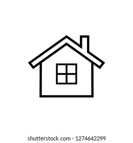 Home Icon in Line Art Style. UI Web Vector. House Illustration. Property Sign. 
Residence Symbol. Residencial Signage. 