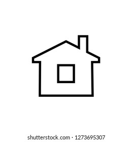 Home Icon in Line Art . UI Web Vector. House Illustration. Property Sign. Residence Symbol. Residencial Signage. 
Place Logo Template.