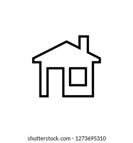 Home Icon in Line Art . UI Web Vector. House Illustration. Property Sign. Residence Symbol. Residencial Signage. 
Place Logo Template.