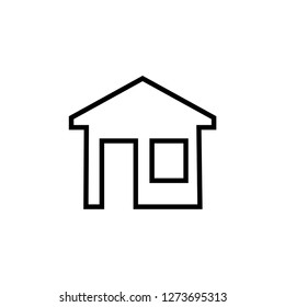 Home Icon in Line Art . UI Web Vector. House Illustration. Property Sign. Residence Symbol. Residencial Signage. 
Place Logo Template.