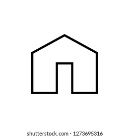 Home Icon in Line Art . UI Web Vector. House Illustration. Property Sign. Residence Symbol. Residencial Signage. 
Place Logo Template.