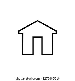 Home Icon in Line Art . UI Web Vector. House Illustration. Property Sign. Residence Symbol. Residencial Signage. 
Place Logo Template.