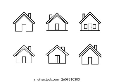 home icon line art vector illustration