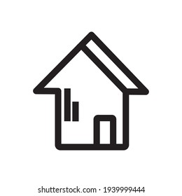 home icon , line design.Home icon on white background.