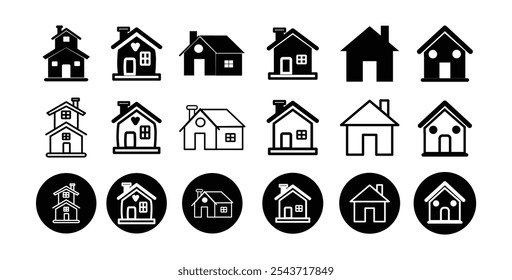 Início ícone linha definir ilustração vetorial. houseHome vetor ilustração sinal.
