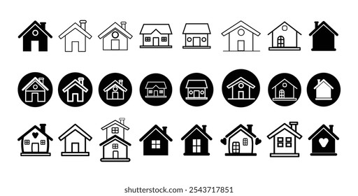 Início ícone linha definir ilustração vetorial. houseHome vetor ilustração sinal.