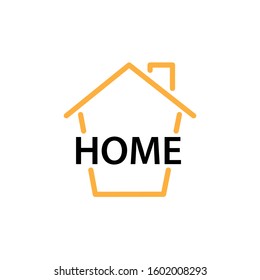 Home icon. Line and two colour design template