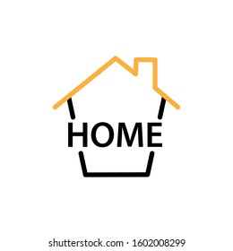 Home icon. Line and two colour design template