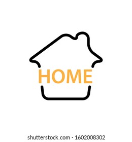 Home icon. Line and two colour design template