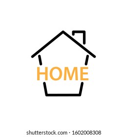 Home icon. Line and two colour design template