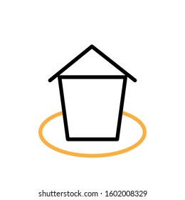Home icon. Line and two colour design template