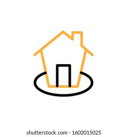 Home icon. Line and two colour design template