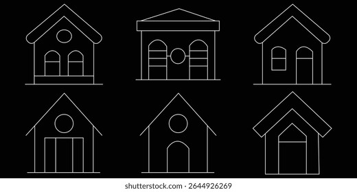 Home icon line vector design collection in trendy style. Vector illustration. eps 10