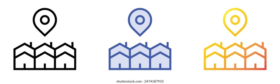 home icon. Linear, Blue Fill and Gradient Style Design Isolated On White Background