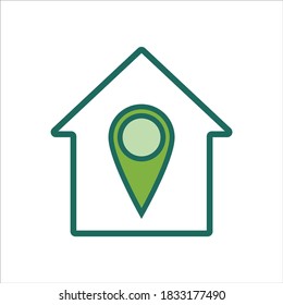 home icon. home icon with location . home icon concept for mobile and web design, design element. home icon logo illustration. 