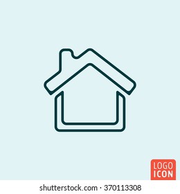Home Icon logo line flat design. Vector illustration.