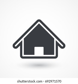 Home icon or logo in modern style. Black pictogram for web site design and mobile apps. Vector illustration