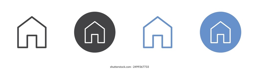 Home icon Logo symbol outline set