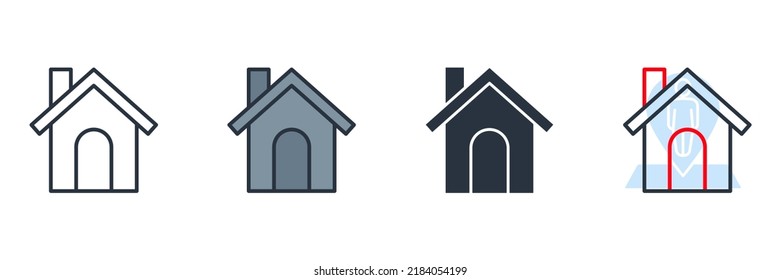 ilustración vectorial del logotipo del icono de inicio. plantilla de símbolo de página principal para colección de diseño gráfico y web