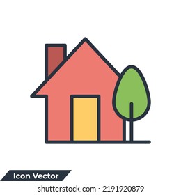 home icon logo vector illustration. house symbol template for graphic and web design collection