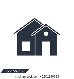 home icon logo vector illustration. house symbol template for graphic and web design collection