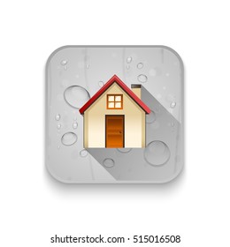 Home Icon With long shadow over app button