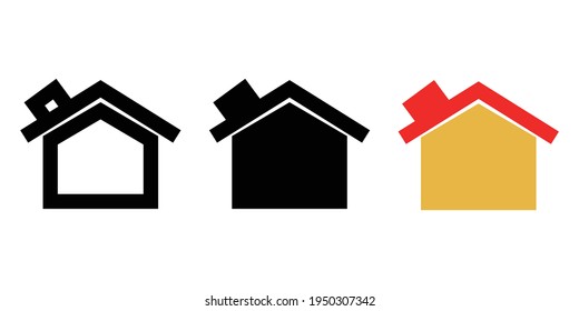 icono del hogar, icono de la página principal, icono del hogar sencillo para aplicaciones móviles de varios estilos
