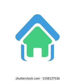 Home icon, modern flat design color sign vector, isolated in white background