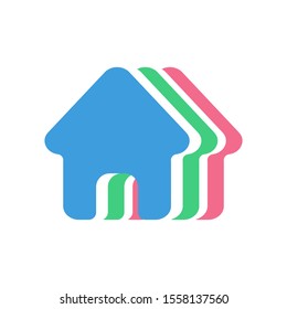 Home icon, modern flat design color sign vector, isolated in white background