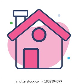 home icon, modern style Christmas and New Year line icon, Isolated winter holiday symbols